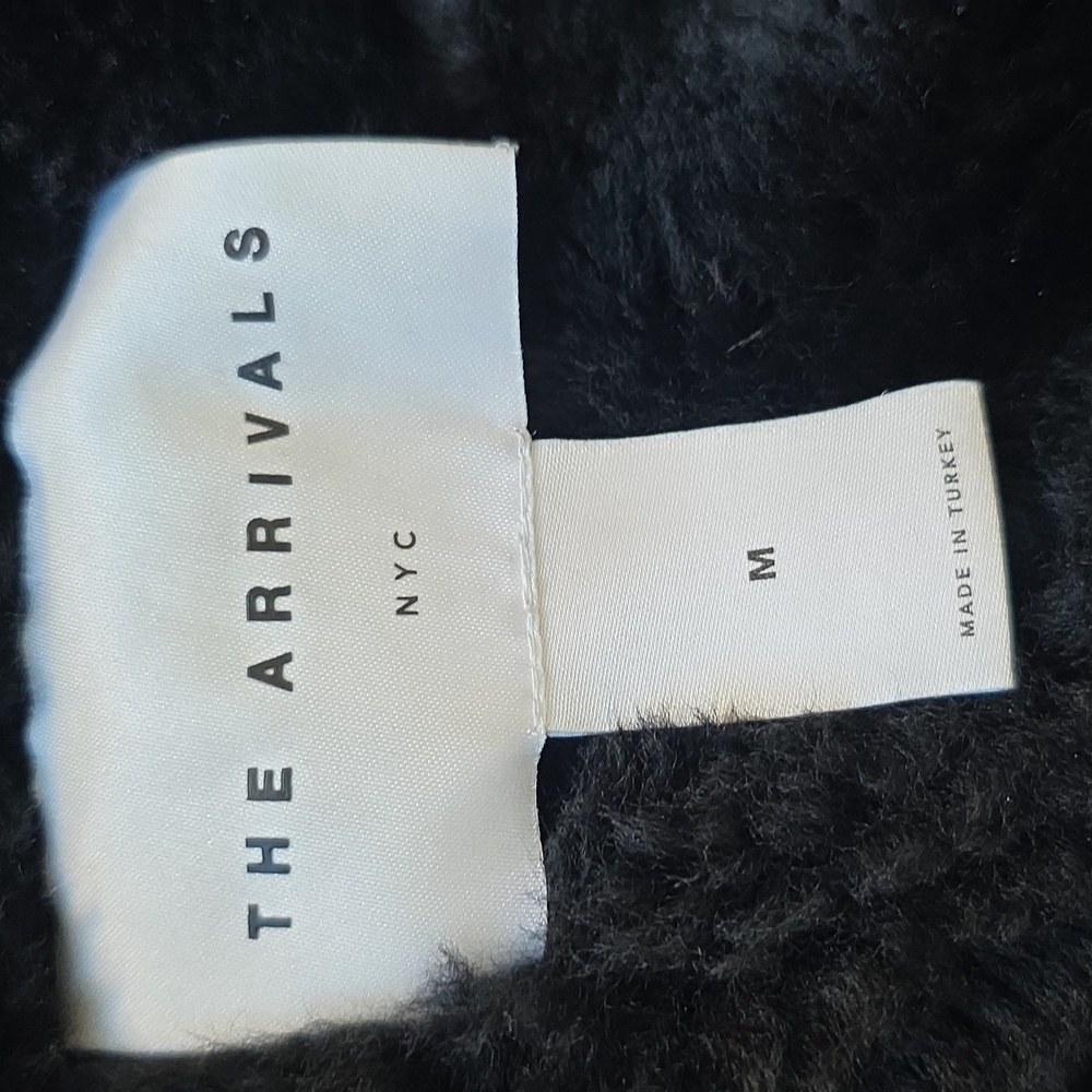 The Arrivals Women's Black Leather And Sherling Jacket,black Size Medium - Picture 5 of 8